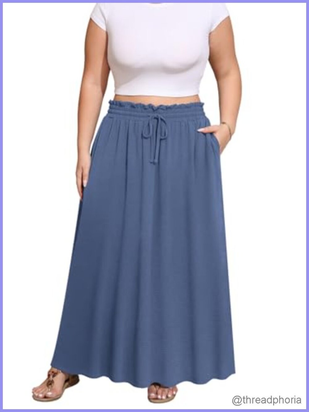 Plus Size Chiffon Maxi Skirt High Waisted Elastic Boho Beach Flowy Long